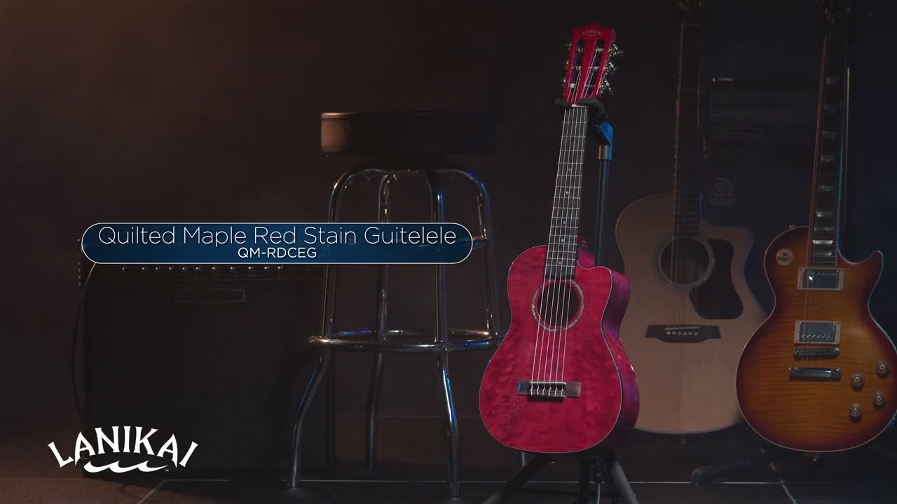 Lanikai Quilted Maple Red Stain Guitelele