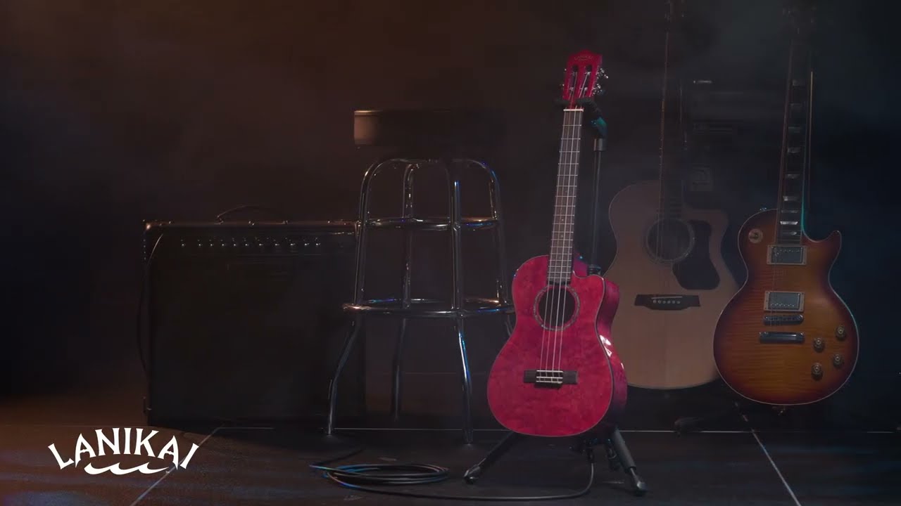Lanikai Quilted Maple Red Stain Baritone Ukulele