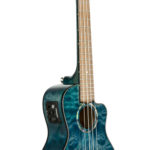 Quilted Maple Blue Stain Concert A/E Ukulele