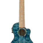 Quilted Maple Blue Stain Concert A/E Ukulele - Image 3