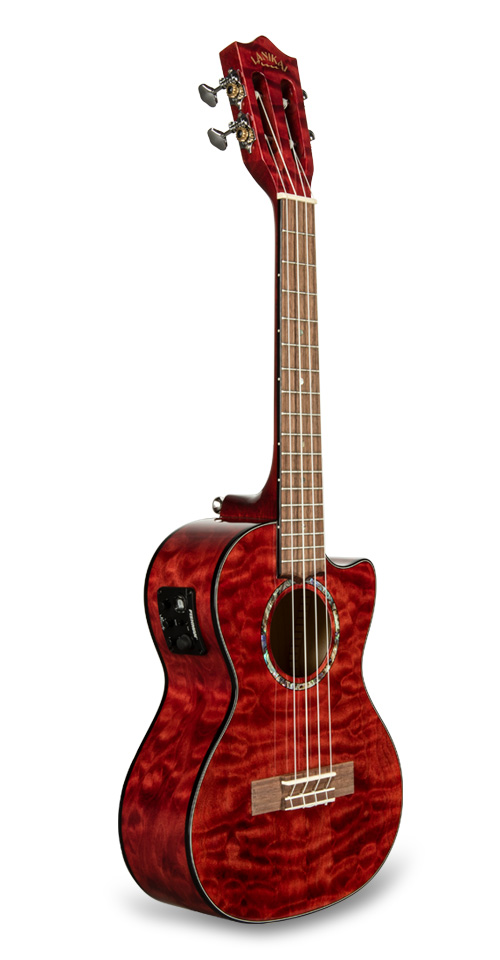 Quilted Maple Red Stain Tenor A E, Red Table Lamp Bases Ukulele