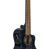 Quilted Maple Black Stain Concert A/E Ukulele