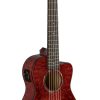 Quilted Maple Red Stain Guitelele A/E Ukulele