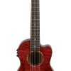 Quilted Maple Red Stain Guitelele A/E Ukulele - Image 2