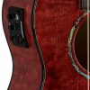 Quilted Maple Red Stain Guitelele A/E Ukulele - Image 4