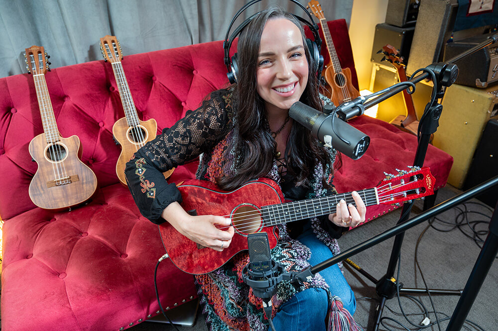 Rebecca Lynn Howard with Red Quilted Maple